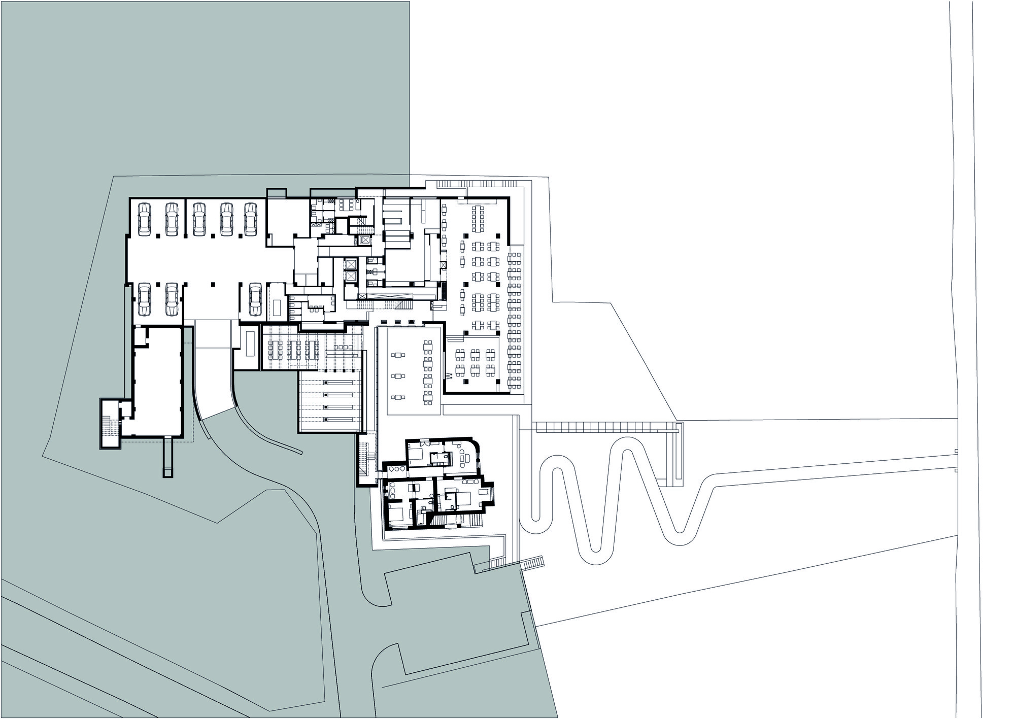 DE3_grup_Hotel_Privo_drawing_semi-basement-restaurant_floor