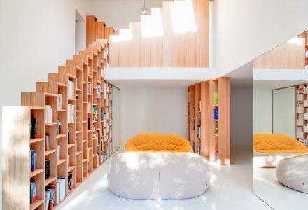 巴黎充满书架的三层小型别墅设计